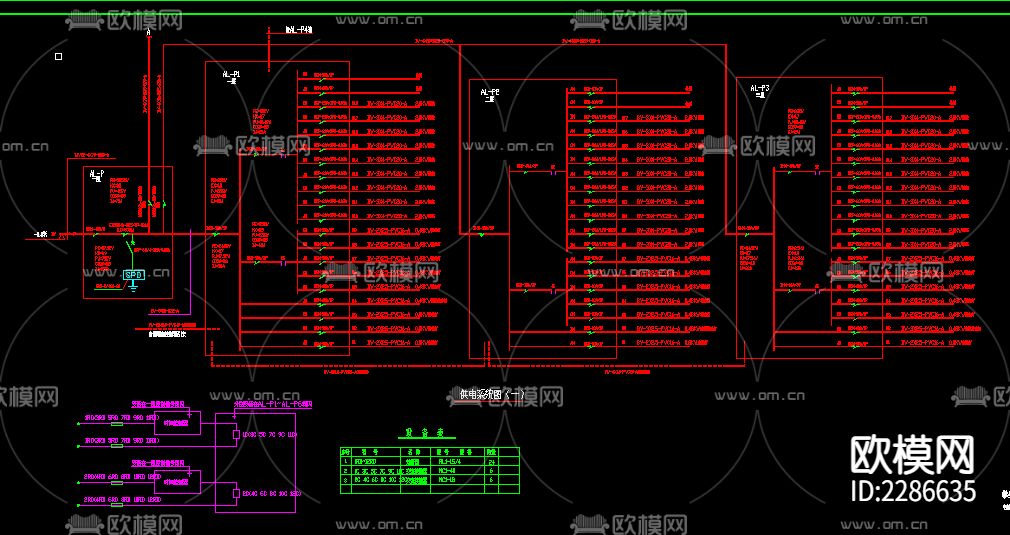 学生公寓楼电气设计cad施工图下载（渲染图3）
