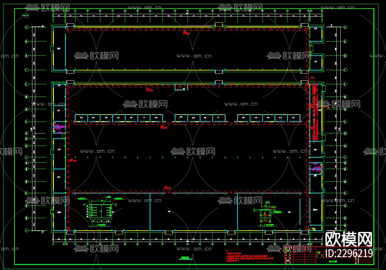 厂房车间电气CAD施工图下载（渲染图3）