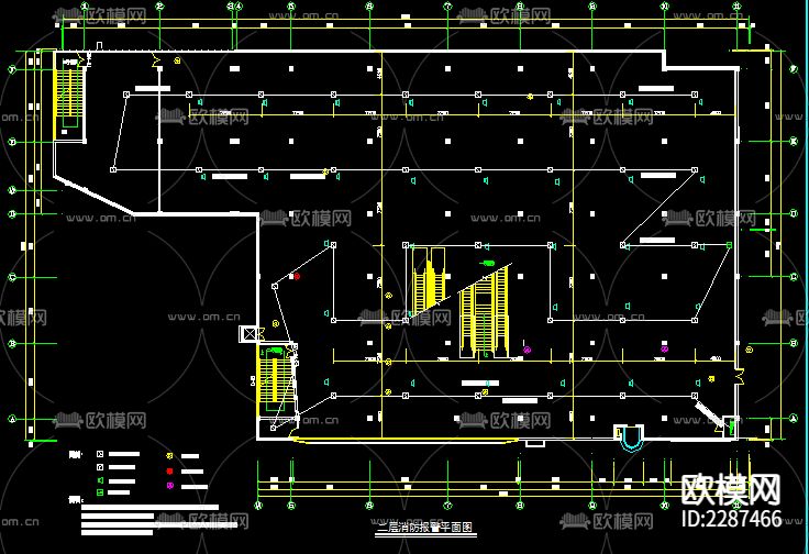 超市装饰电气消防设计CAD施工图下载（渲染图10）