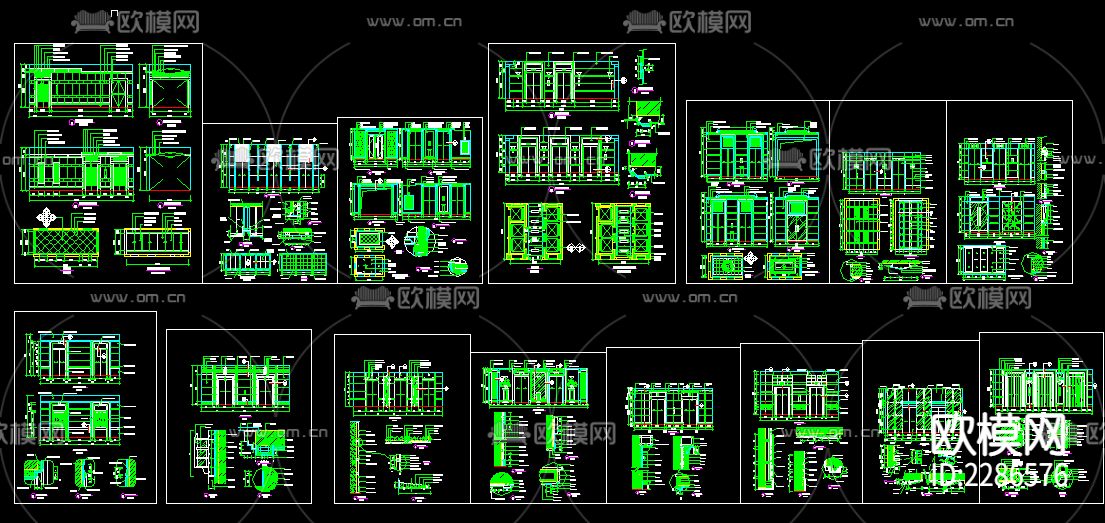 电梯间立面图库cad施工图下载（渲染图1）