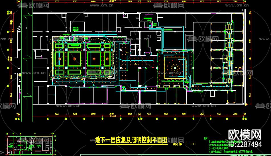 五星级酒店电气CAD施工图下载（渲染图5）