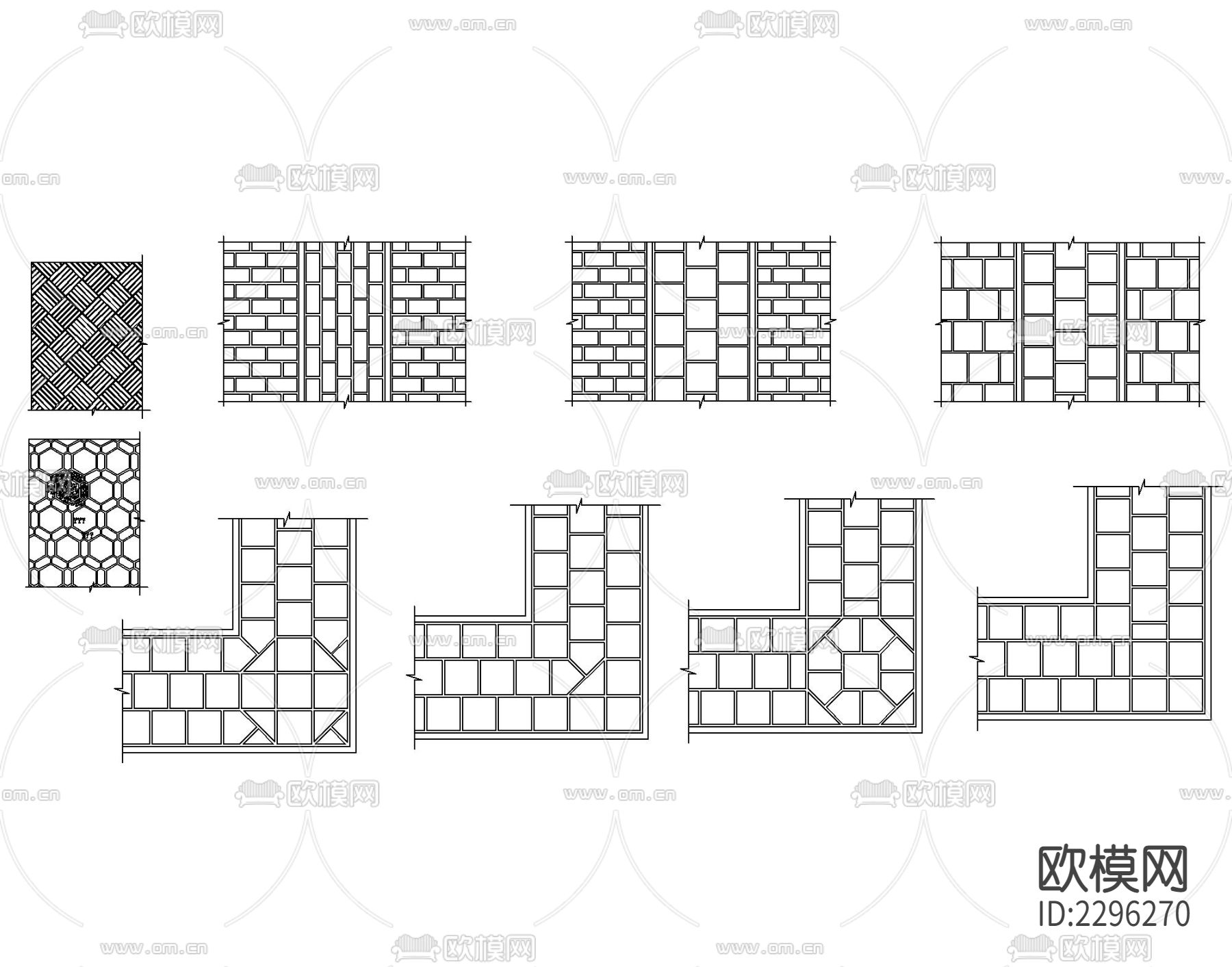 地面铺装常用CAD图库下载（渲染图2）