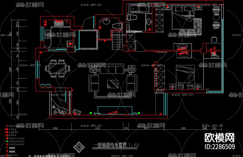 室内装修全套设计CAD施工图下载（渲染图4）