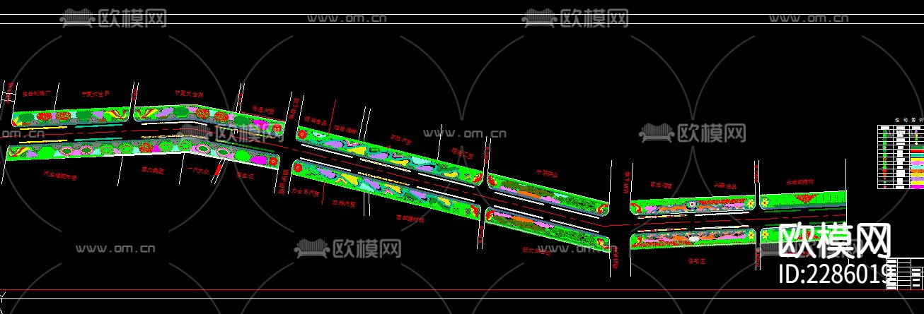 道路绿化CAD施工图下载