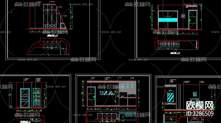 室内装修全套设计CAD施工图下载（渲染图7）