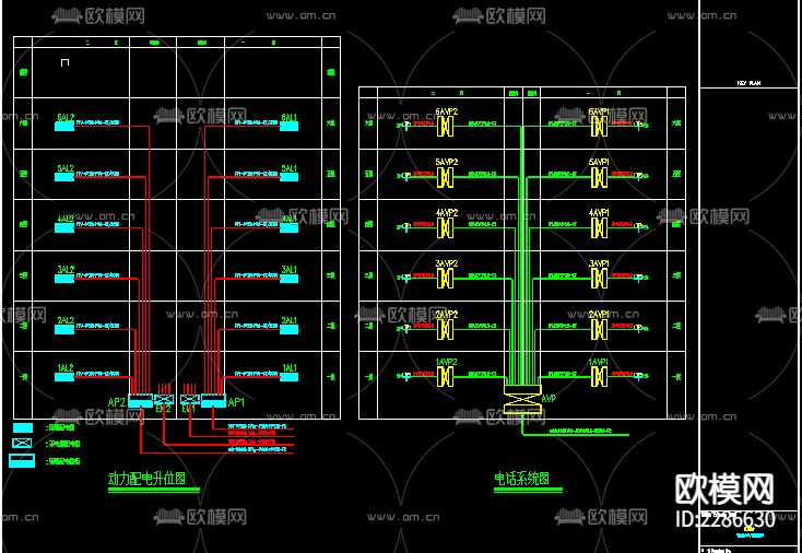 工厂宿舍成套电气设计cad施工图下载（渲染图2）