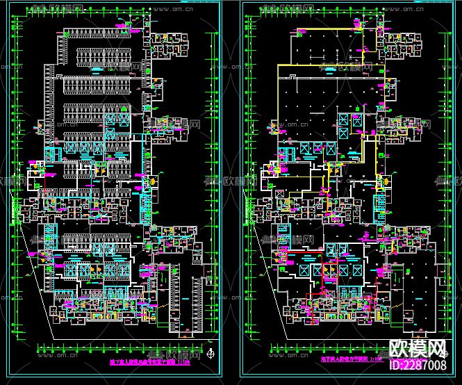 地下室人防工程CAD施工图下载（渲染图2）