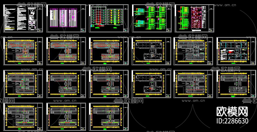 工厂宿舍成套电气设计cad施工图下载（渲染图1）