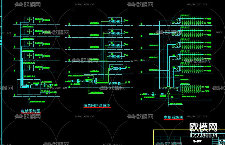 大学六层学生公寓全套电设计cad施工图下载（渲染图2）