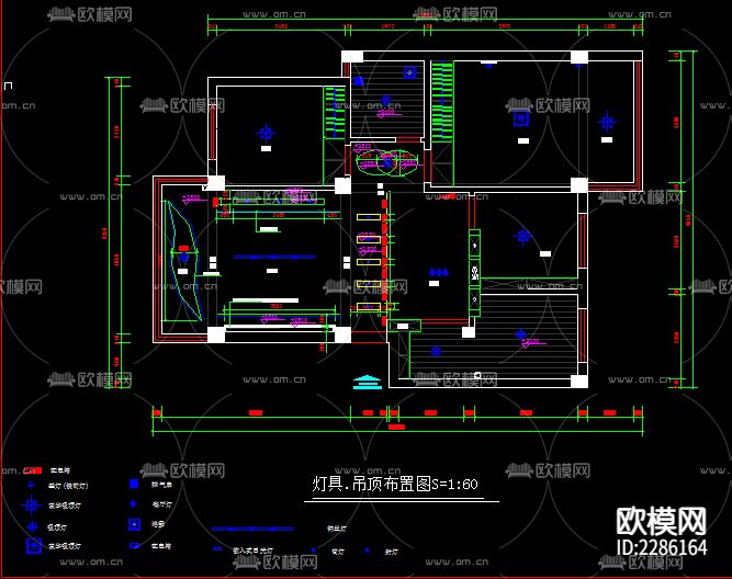 住宅整装cad施工图下载（渲染图4）