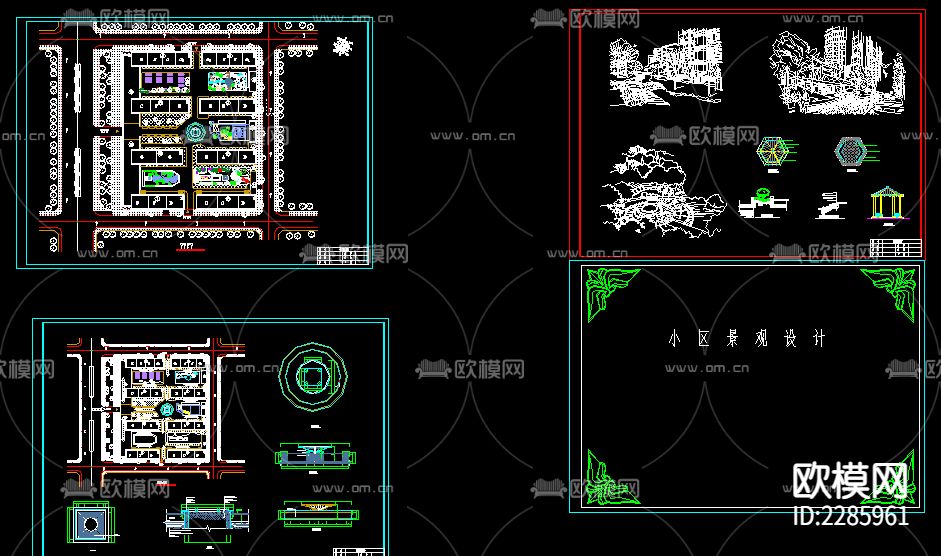 四柱牌楼CAD节点大样下载（渲染图3）