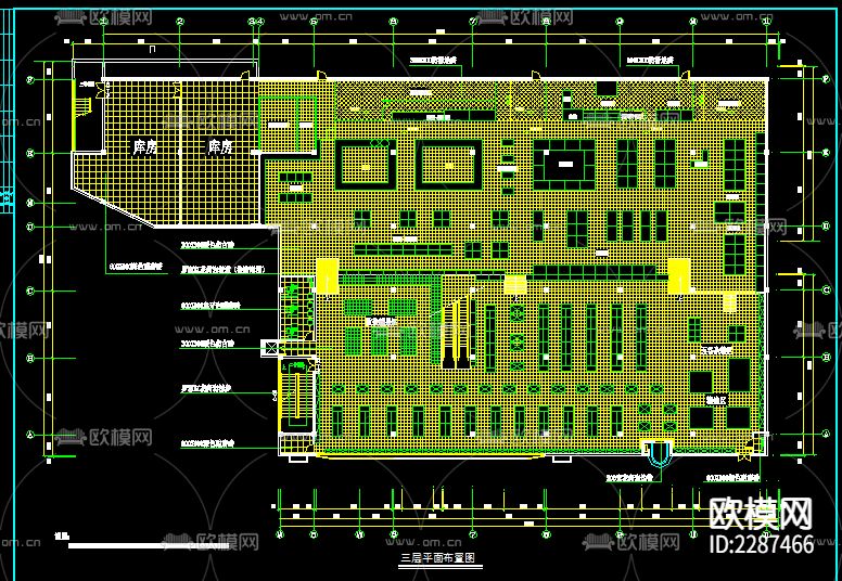 超市装饰电气消防设计CAD施工图下载（渲染图4）