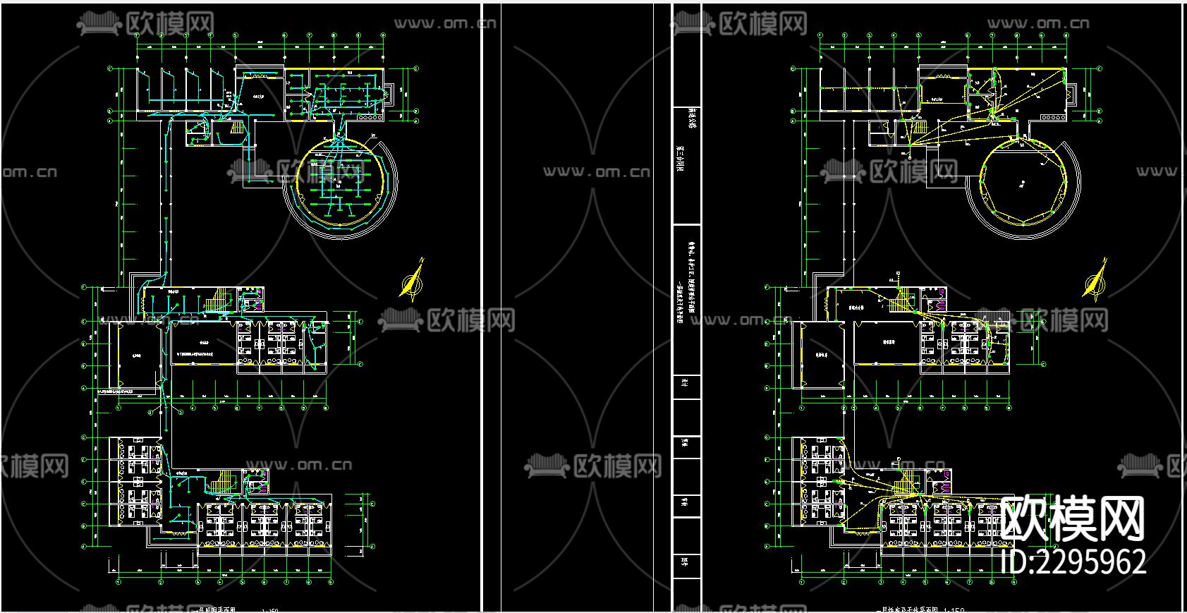 某高速公路服务站电气CAD施工图下载（渲染图3）