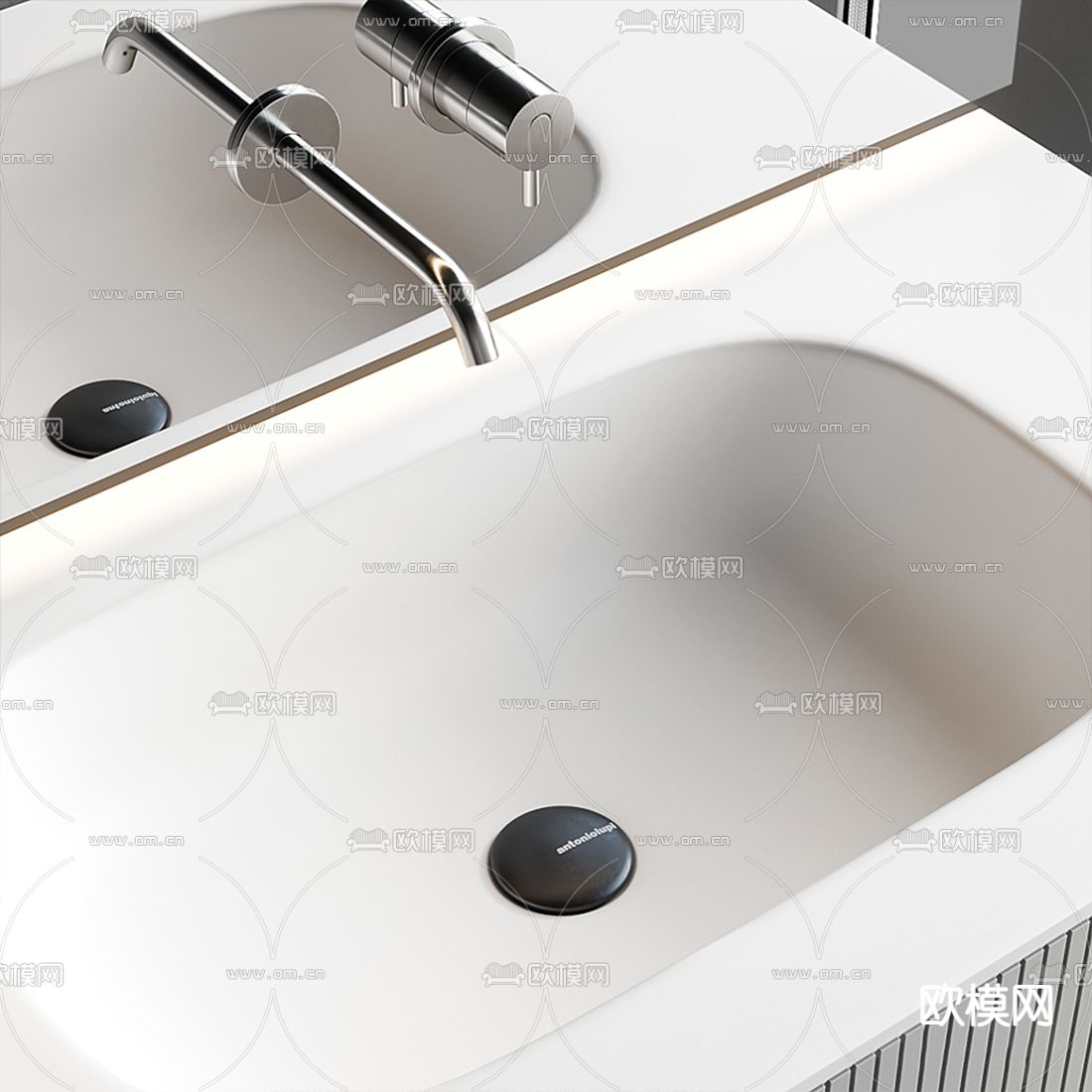 现代洗手台 台盆3d模型下载（渲染图2）