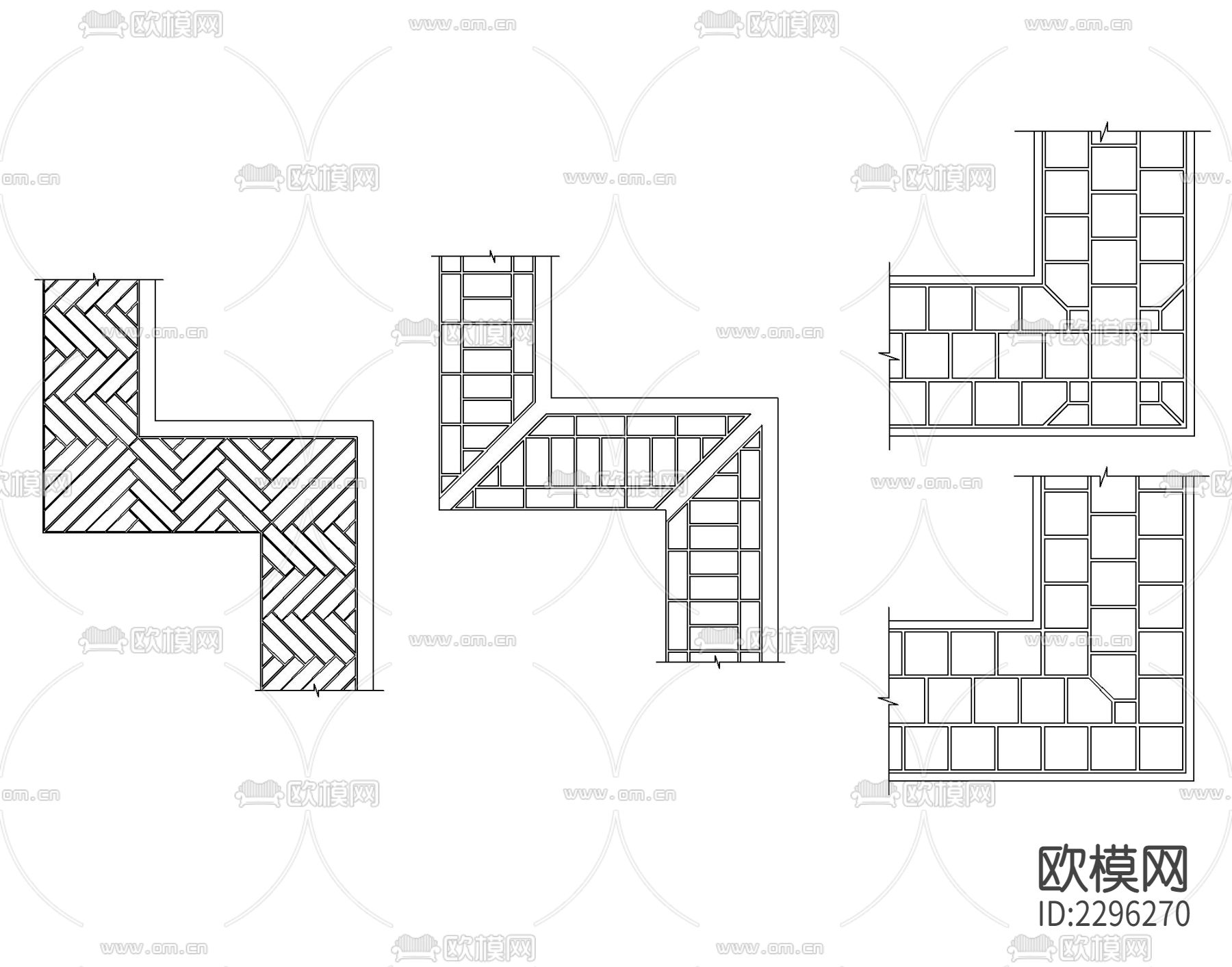 地面铺装常用CAD图库下载（渲染图3）