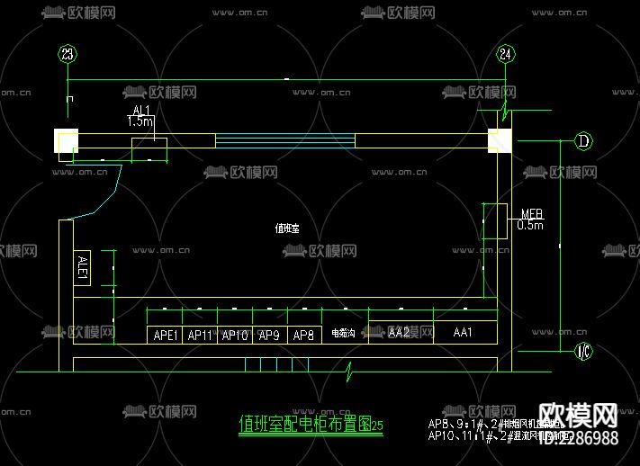 车库电气全套CAD施工图下载（渲染图5）