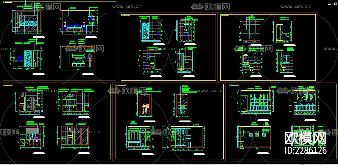 住宅家装设计cad施工图下载（渲染图3）