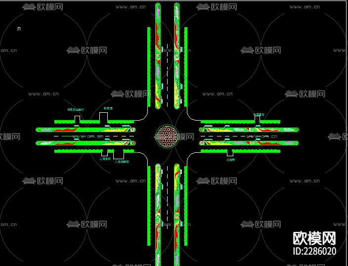 道路绿化CAD施工图下载
