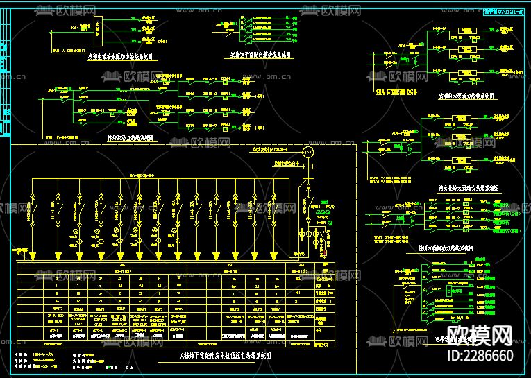 北方办公楼低压主结线系统设计cad施工图下载（渲染图1）