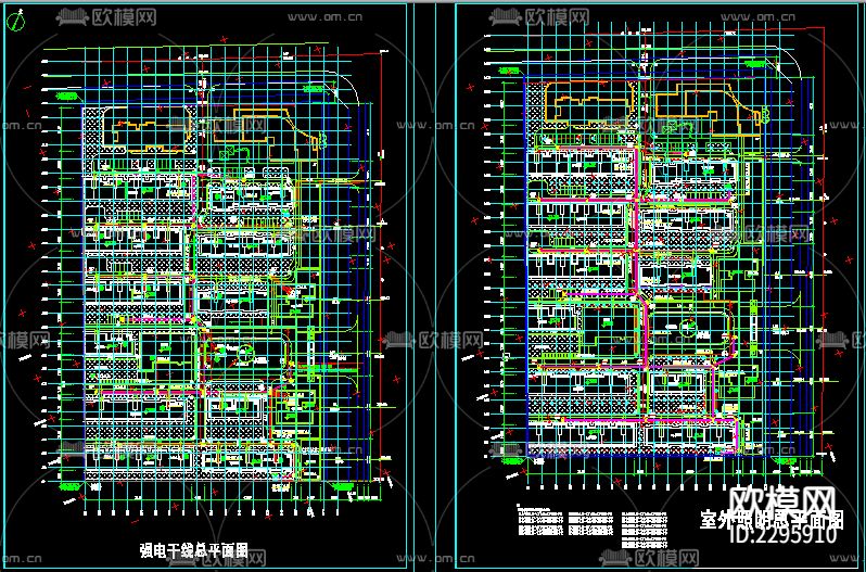 某小区电气CAD施工图下载（渲染图2）