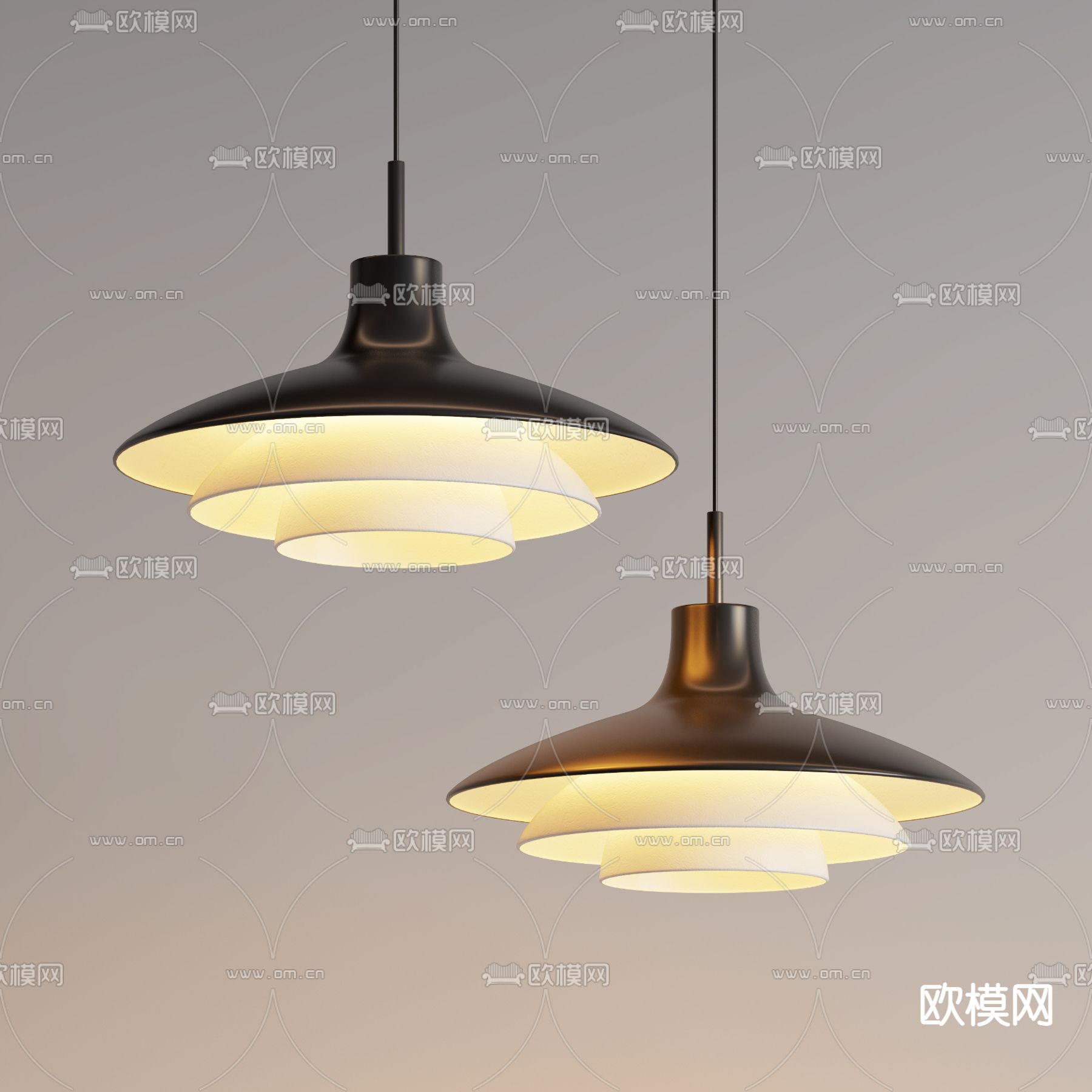 现代多层吊灯3d模型下载_ID12124330_3dmax免费模型-欧模网
