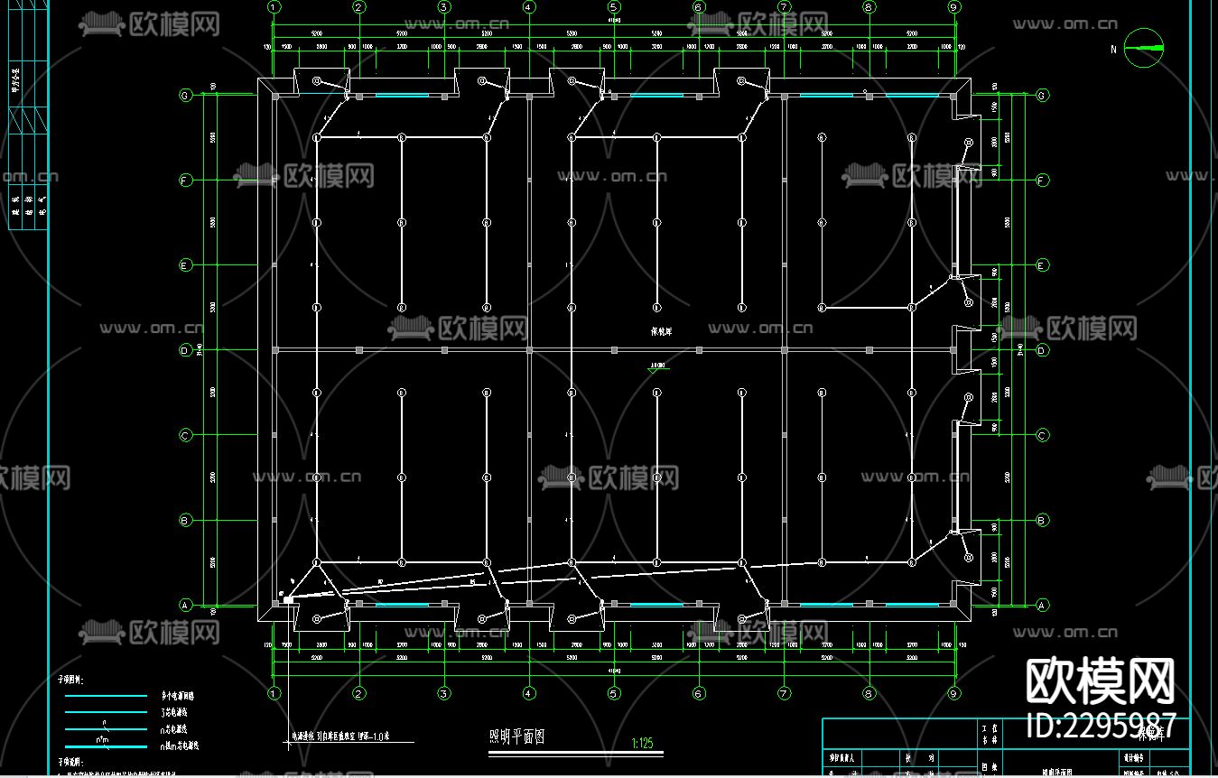 仓库电气CAD施工图下载（渲染图2）