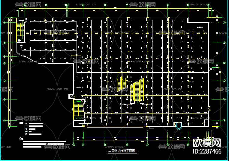 超市装饰电气消防设计CAD施工图下载（渲染图9）