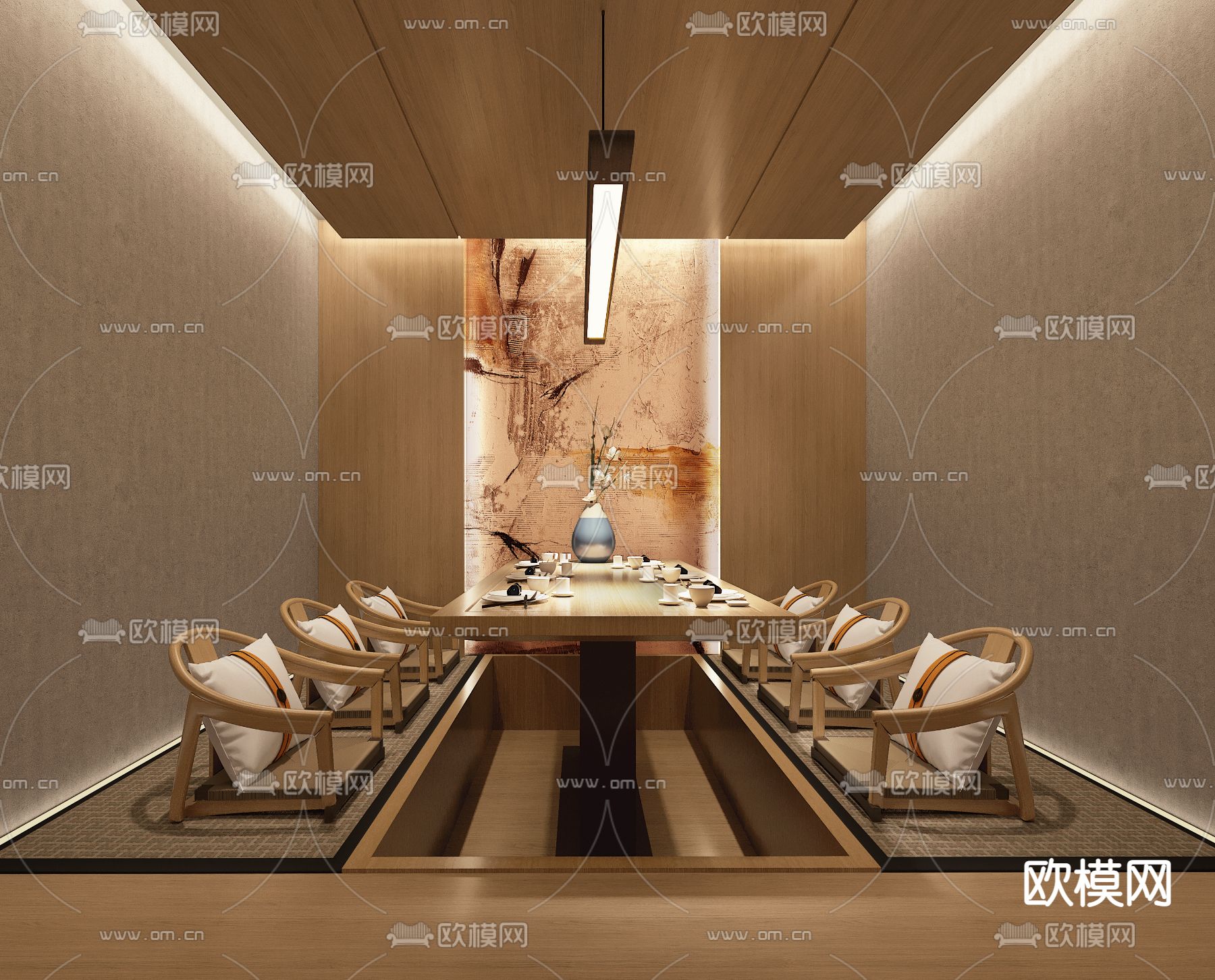 日式餐厅包间 包房3d模型下载