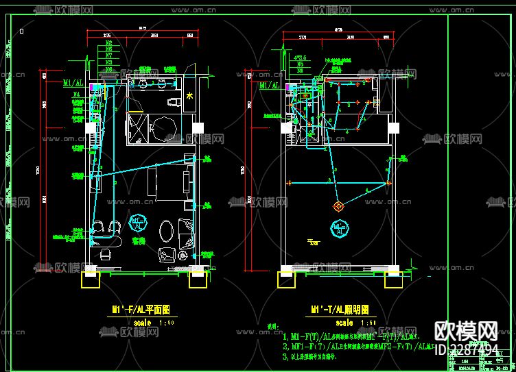 五星级酒店电气CAD施工图下载（渲染图8）