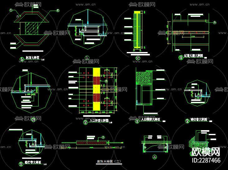 超市装饰电气消防设计CAD施工图下载（渲染图7）