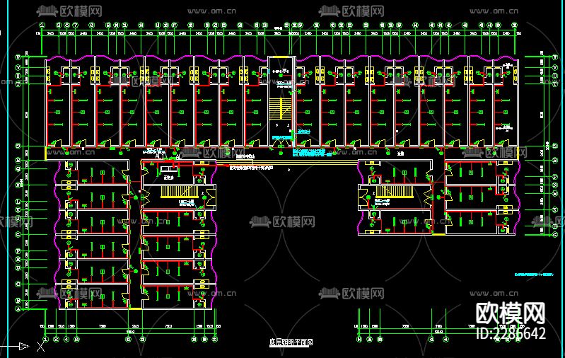 学生宿舍强弱电设计cad施工图下载（渲染图3）
