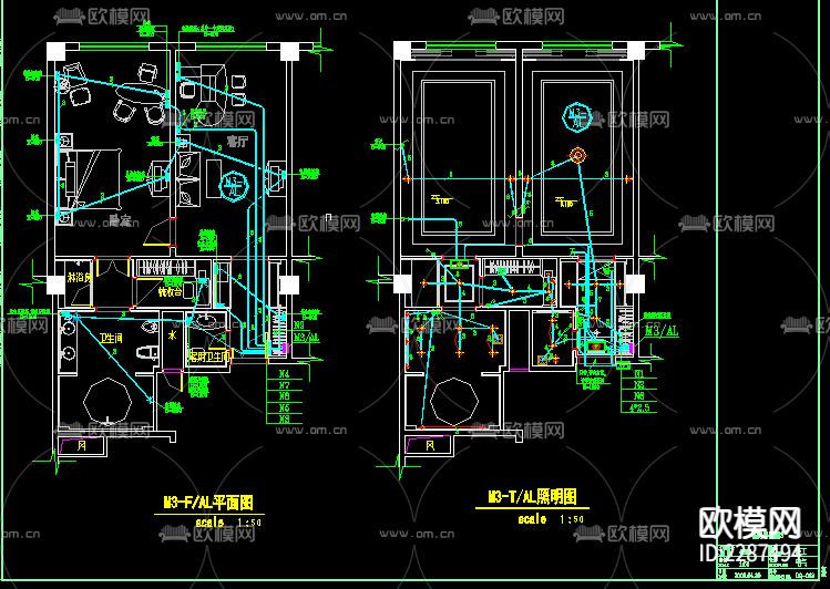 五星级酒店电气CAD施工图下载（渲染图9）
