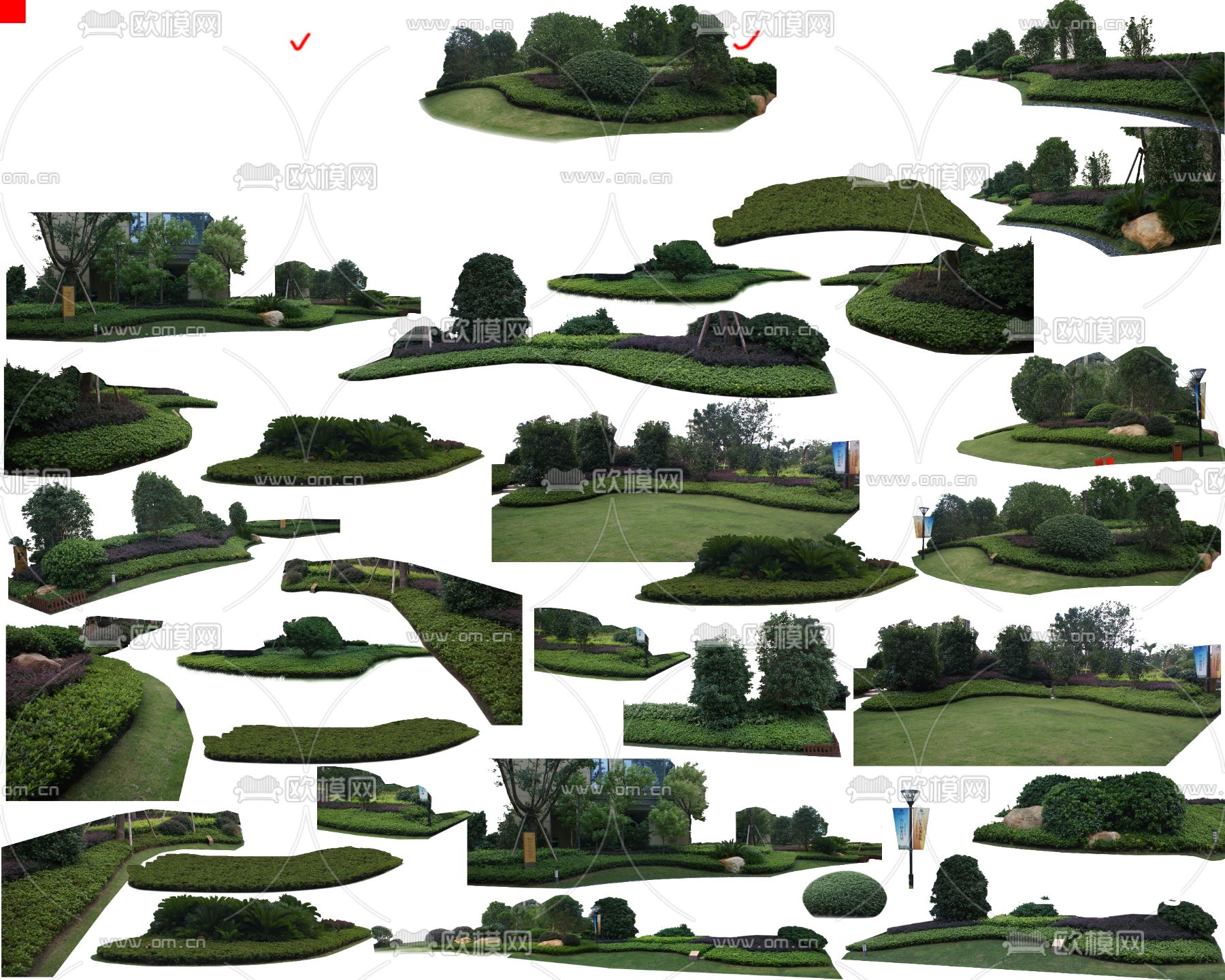 现代绿植树木灌木丛psd下载_ID12124751_3dmax免费模型-欧模网