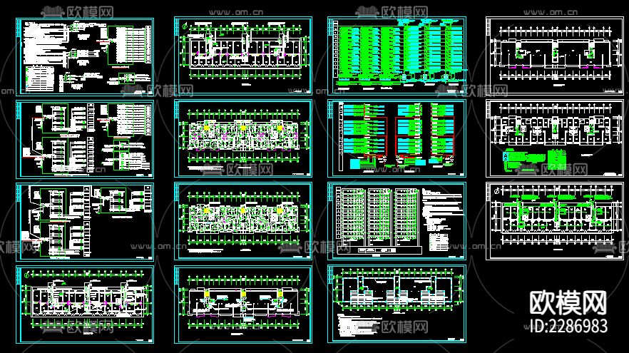 某小高层商住楼电气CAD施工图下载（渲染图1）