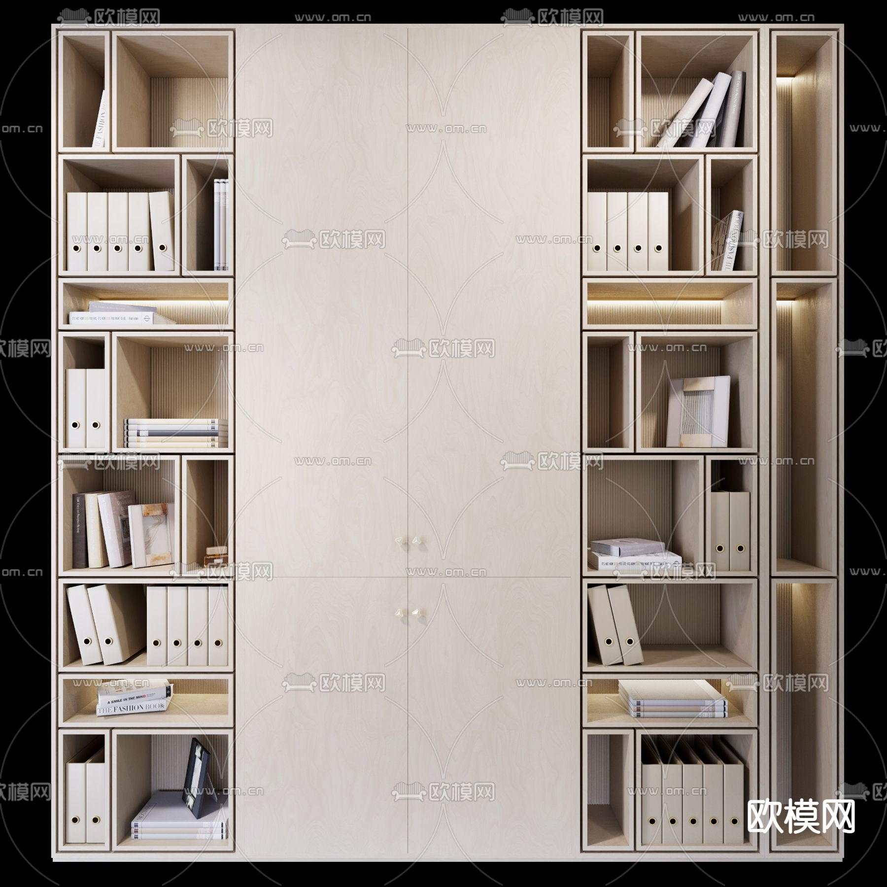 现代办公文件柜 档案柜3d模型下载（渲染图1）