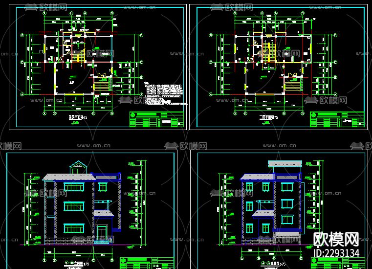 新农村住宅cad施工图下载（渲染图2）