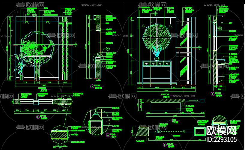 室内玄关装修CAD图库下载（渲染图5）