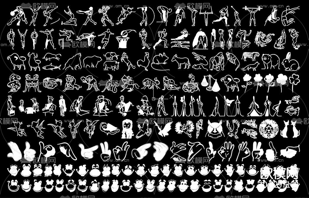 人物CAD图库下载（渲染图4）