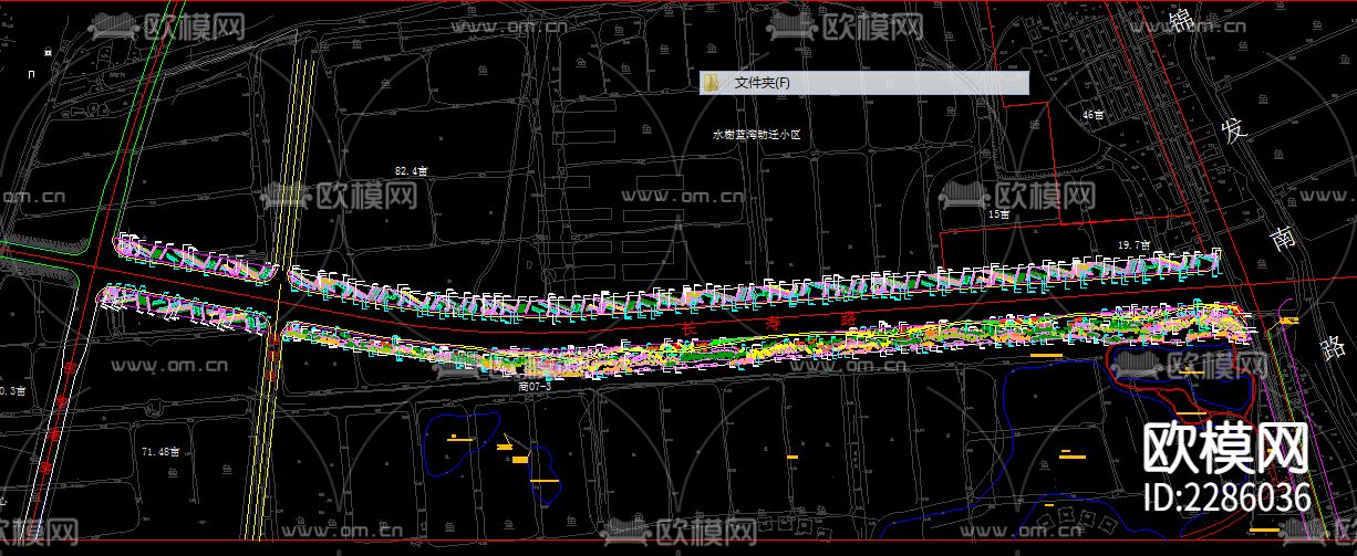 市政道路标准段景观设计cad施工图下载