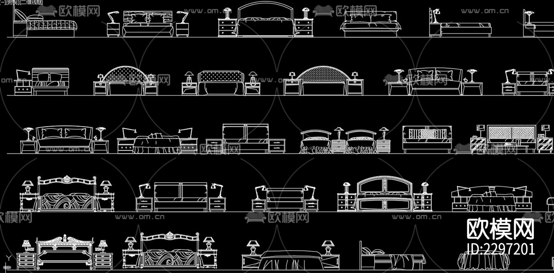 各种床立面CAD图库下载（渲染图5）