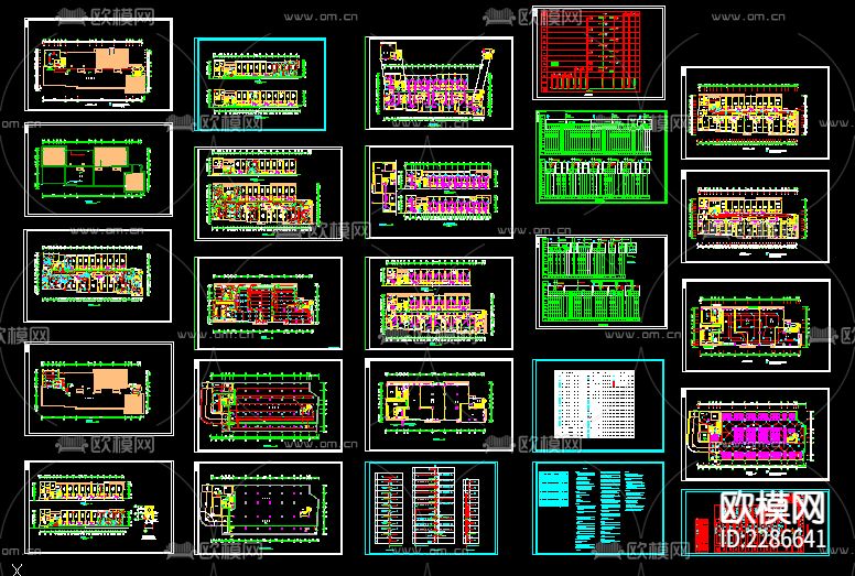 十二层公寓电气CAD施工图下载（渲染图1）