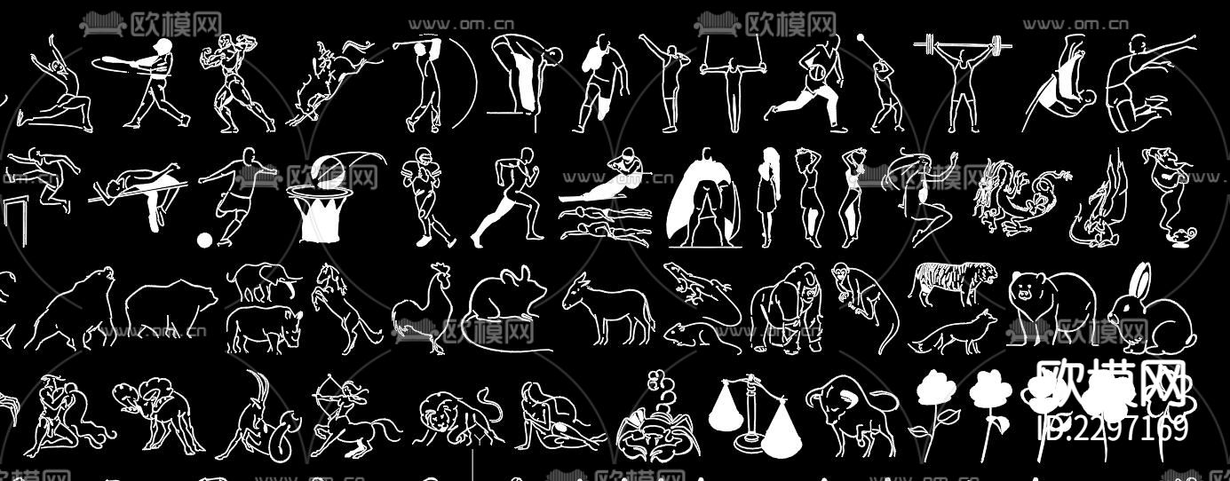 人物CAD图库下载（渲染图1）