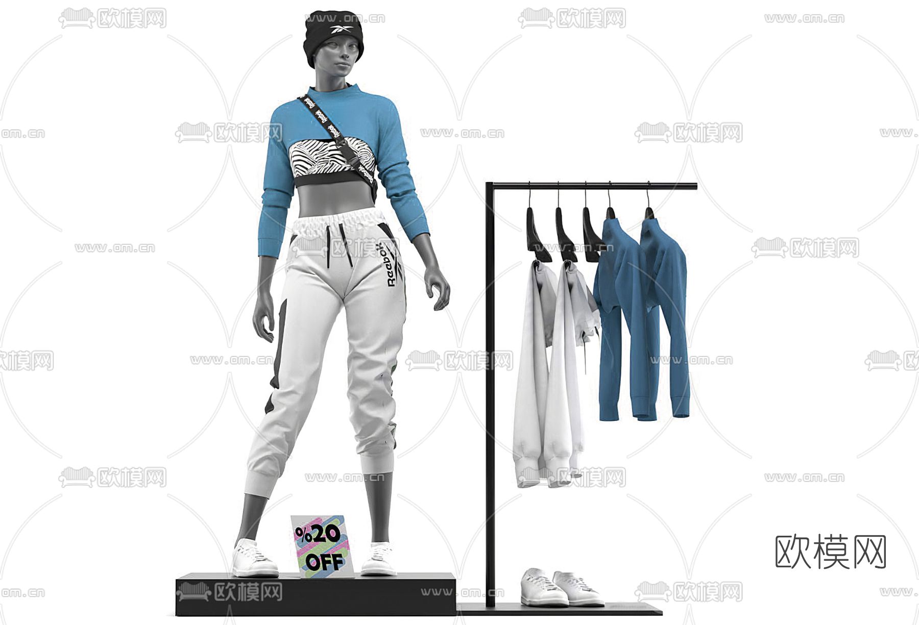 现代服装店模特服饰3d模型下载_ID12123622_3dmax免费模型-欧模网
