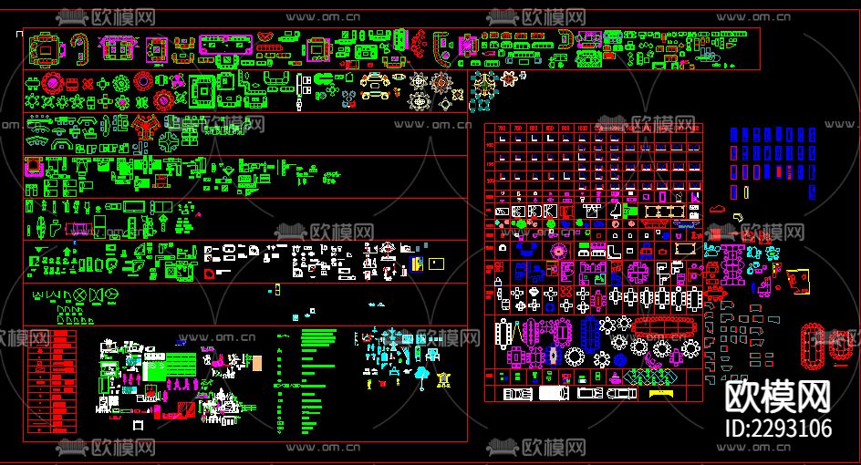 室内装修图库CAD施工图下载（渲染图1）