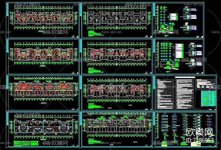 底层住宅给电气cad施工图下载（渲染图2）