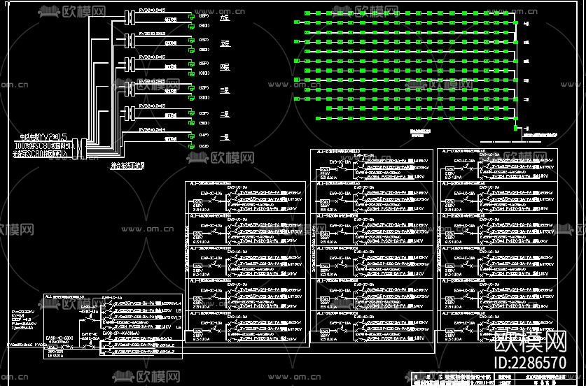 宿舍楼电气cad施工图下载（渲染图7）