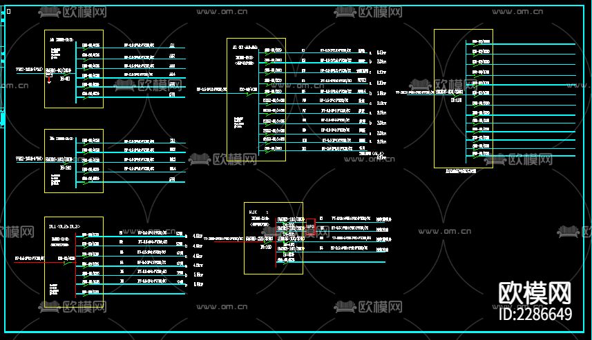 办公楼电气CAD施工图下载（渲染图2）