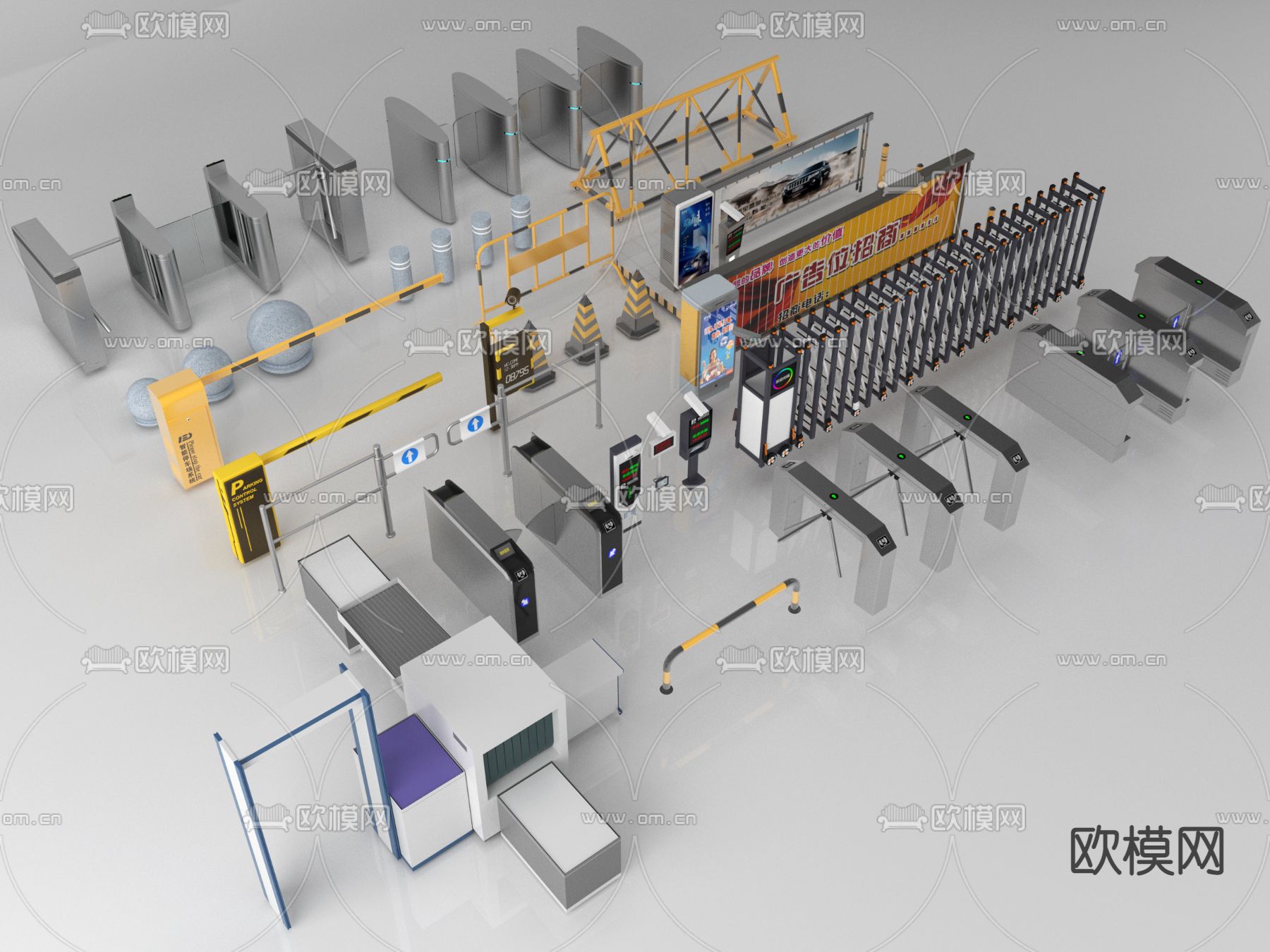 闸机 安检设备门3d模型下载