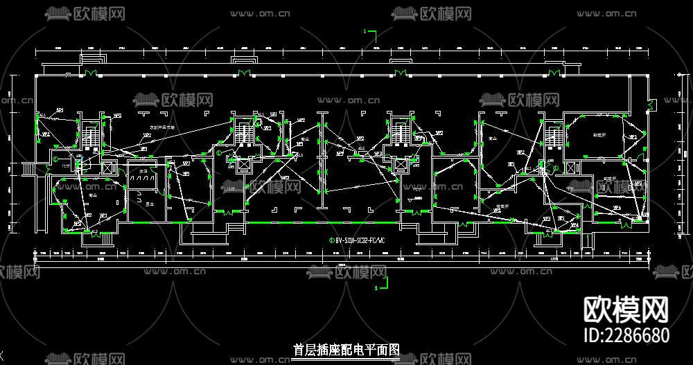 小区电气设计CAD施工图下载（渲染图5）