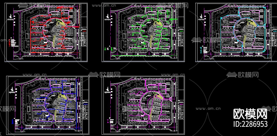 小区电气路灯 电视监控CAD施工图-免费3dmax模型库-欧模网